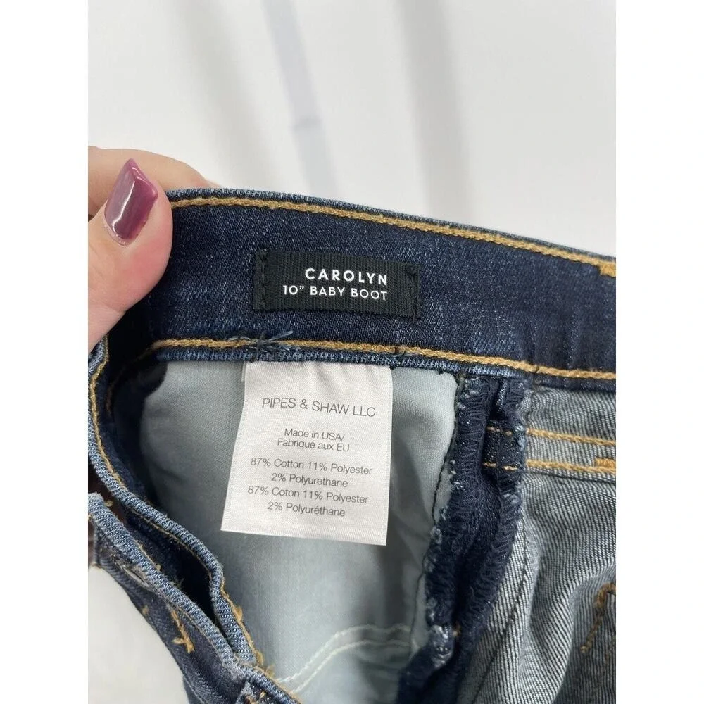 Veronica Beard Jeans Women's Dark Vintage Stripe Carolyn Baby Boot Jeans Size 28